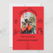 Handgetekende grillige Flat Holiday Kaart