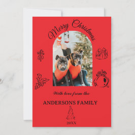 Handgetekende grillige Flat Holiday Kaart