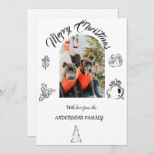 Handgetekende grillige Flat Holiday Kaart (Voorkant / Achterkant)