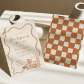 Handgetekende grillige Thanksgiving-uitnodiging Kaart