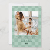 Handgetekende groene boogframe geruit foto feestdagenkaart (Achterkant)