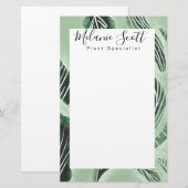 Handgetekende groene botanische specialist botanic briefpapier (Voorkant / Achterkant)