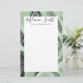 Handgetekende groene botanische specialist botanic briefpapier (Staand voorkant)