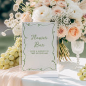 Handgetekende groene Lijsten bloembalk Poster