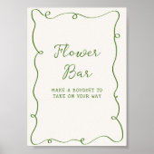 Handgetekende groene Lijsten bloembalk Poster (Voorkant)