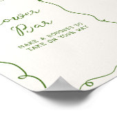 Handgetekende groene Lijsten bloembalk Poster (Hoek)