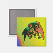 Handgetekende Halloween Gargoyle Magneet 2inx2in (Voorkant / Achterkant)