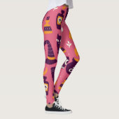 Handgetekende Halloween, griezelig naadloos patroo Leggings (Rechts)