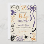 Handgetekende Halloween Little Boo Baby shower Kaart (Voorkant)