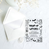 Handgetekende Halloween Skeleton Ghost Vrijgezelle Acryl Uitnodigingen