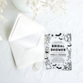 Handgetekende Halloween Skeleton Ghost Vrijgezelle Acryl Uitnodigingen