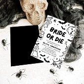 Handgetekende Halloween Skeleton Ghost Vrijgezelle Kaart