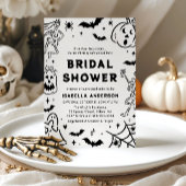 Handgetekende Halloween Skeleton Ghost Vrijgezelle Kaart