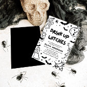 Handgetekende Halloween Skeleton Ghost Vrijgezelle Kaart