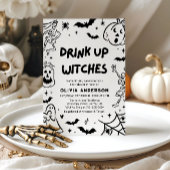 Handgetekende Halloween Skeleton Ghost Vrijgezelle Kaart