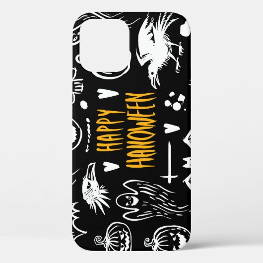 Handgetekende Halloweensymbolen, collectie. Case-Mate iPhone Case (Achterkant)