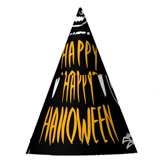 Handgetekende Halloweensymbolen,  collectie. Feesthoedjes (Voorkant)