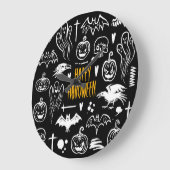 Handgetekende Halloweensymbolen,  collectie. Grote Klok (Hoek)