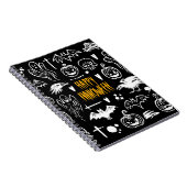 Handgetekende Halloweensymbolen, collectie. Notitieboek (Rechterzijde)