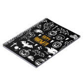 Handgetekende Halloweensymbolen, collectie. Notitieboek (Linkerzijde)