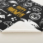 Handgetekende Halloweensymbolen,  collectie. Sherpa Deken (3/4)