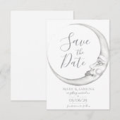 Handgetekende halve maan save the date kaart (Voorkant / Achterkant)