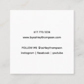 Handgetekende handgemaakt met liefde Blauwgroen Vierkante Visitekaartje (Achterkant)