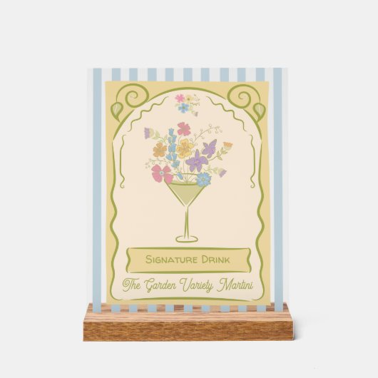 Handgetekende handtekening Drink Seed Packet Sign Acryl Bord (Voorkant)