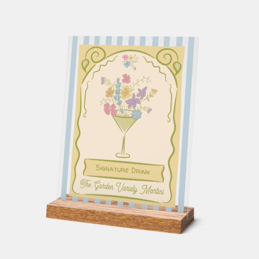 Handgetekende handtekening Drink Seed Packet Sign Acryl Bord (Hoek)