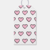 Handgetekende harten Roze en Witte Labels Cadeaulabel (Voorkant)
