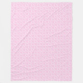  handgetekende harten, wit op roze fleece deken (Voorkant)