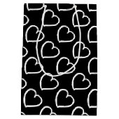  handgetekende harten, wit op zwart medium cadeauzakje (Achterkant)