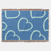 handgetekende harten zijn blauw op blauw deken (Voorkant)