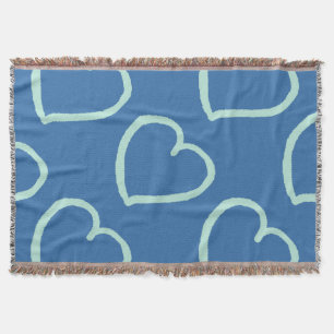  handgetekende harten zijn blauw op blauw deken