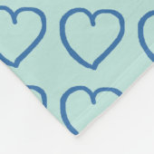  handgetekende harten zijn blauw op blauw fleece deken (Hoek)