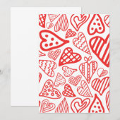 Handgetekende Hearts Design | Grappig en romantisc Bedankkaart (Voorkant / Achterkant)