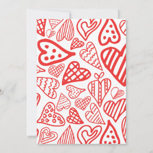 Handgetekende Hearts Design Grappig en romantisc Bedankkaart