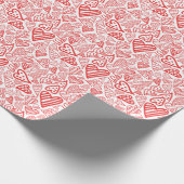 Handgetekende Hearts Design | Grappig en romantisc Cadeaupapier (Hoek)