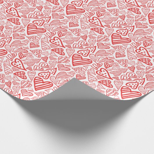 Handgetekende Hearts Design | Grappig en romantisc Cadeaupapier (Hoek)
