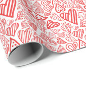 Handgetekende Hearts Design | Grappig en romantisc Cadeaupapier (Rol Hoek)