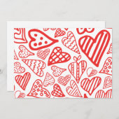 Handgetekende Hearts Design | Grappig en romantisc Feestdagenkaart (Voorkant / Achterkant)