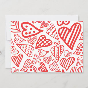 Handgetekende Hearts Design Grappig en romantisc Feestdagenkaart