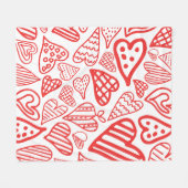 Handgetekende Hearts Design | Grappig en romantisc Fleece Deken (Voorkant (Horizontaal))