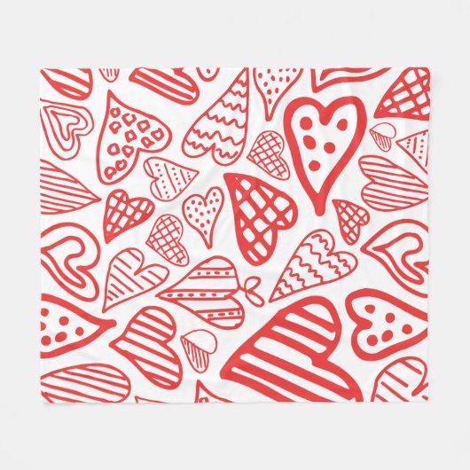 Handgetekende Hearts Design | Grappig en romantisc Fleece Deken (Voorkant (Horizontaal))