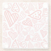 Handgetekende Hearts Design | Grappig en romantisc Glazen Onderzetter (Achterkant)