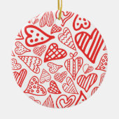 Handgetekende Hearts Design | Grappig en romantisc Keramisch Ornament (Voorkant)