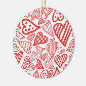 Handgetekende Hearts Design | Grappig en romantisc Keramisch Ornament (Links)