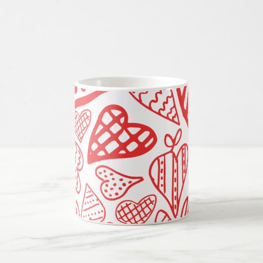 Handgetekende Hearts Design | Grappig en romantisc Koffiemok (Center)