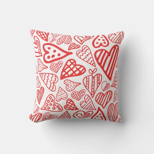 Handgetekende Hearts Design | Grappig en romantisc Kussen (Voorkant)
