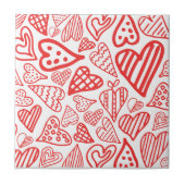 Handgetekende Hearts Design | Grappig en romantisc Tegeltje (Voorkant)